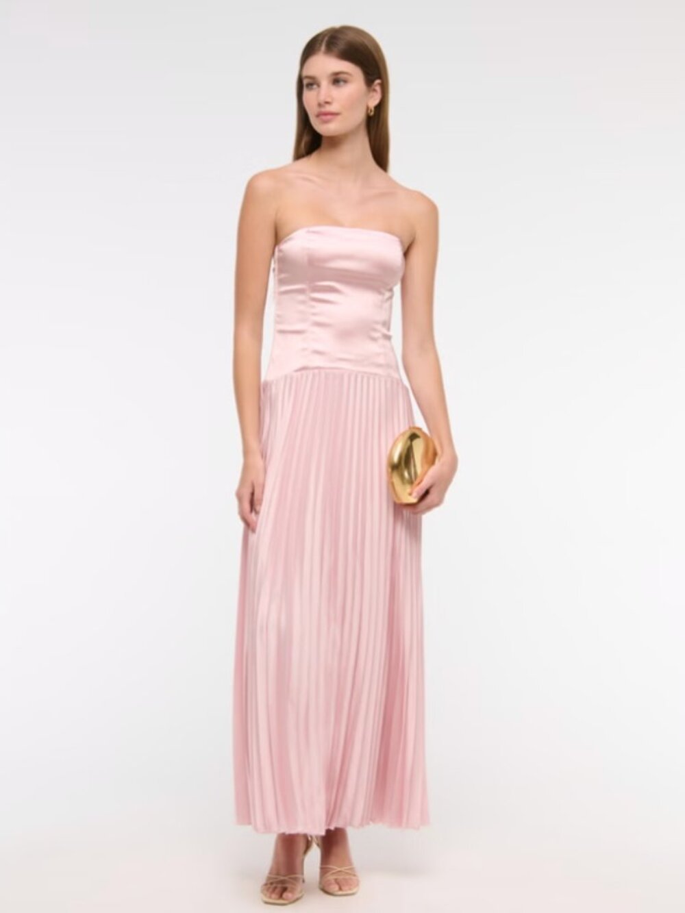 NWT A&F Giselle Drop-Waist Maxi Dress in light pink MEDIUM TALL